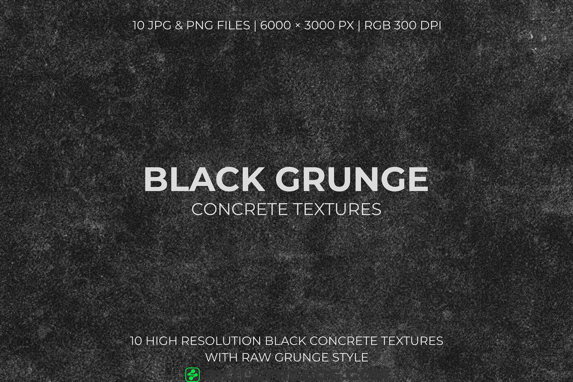 10 Black Grunge Concrete Textures（574940）-技能树